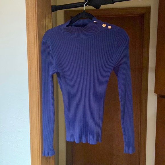 INC International Concepts Sweaters - INC Blue accented turtleneck